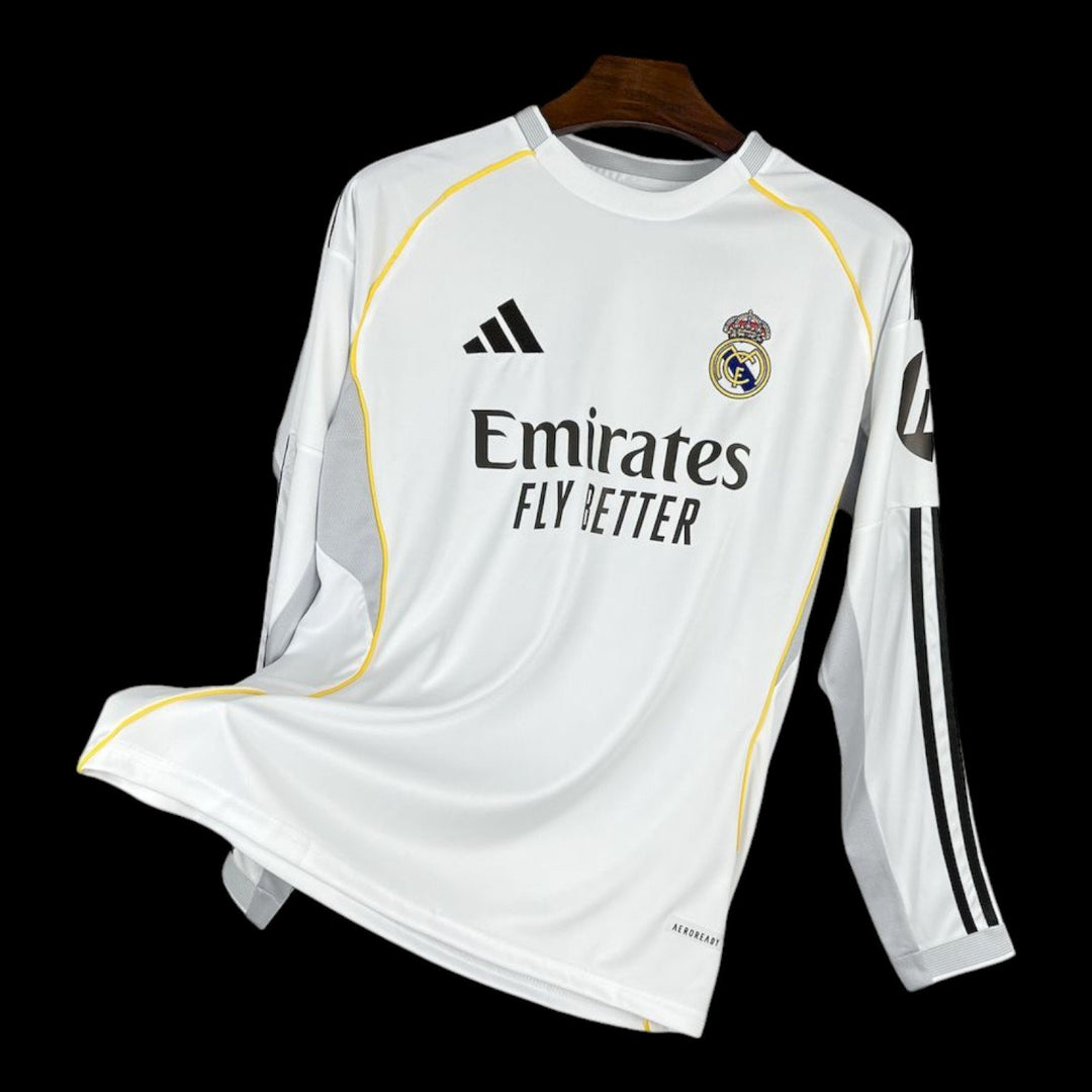 Maillot Real Madrid domicile 2025/2026 manches longues - vue de face