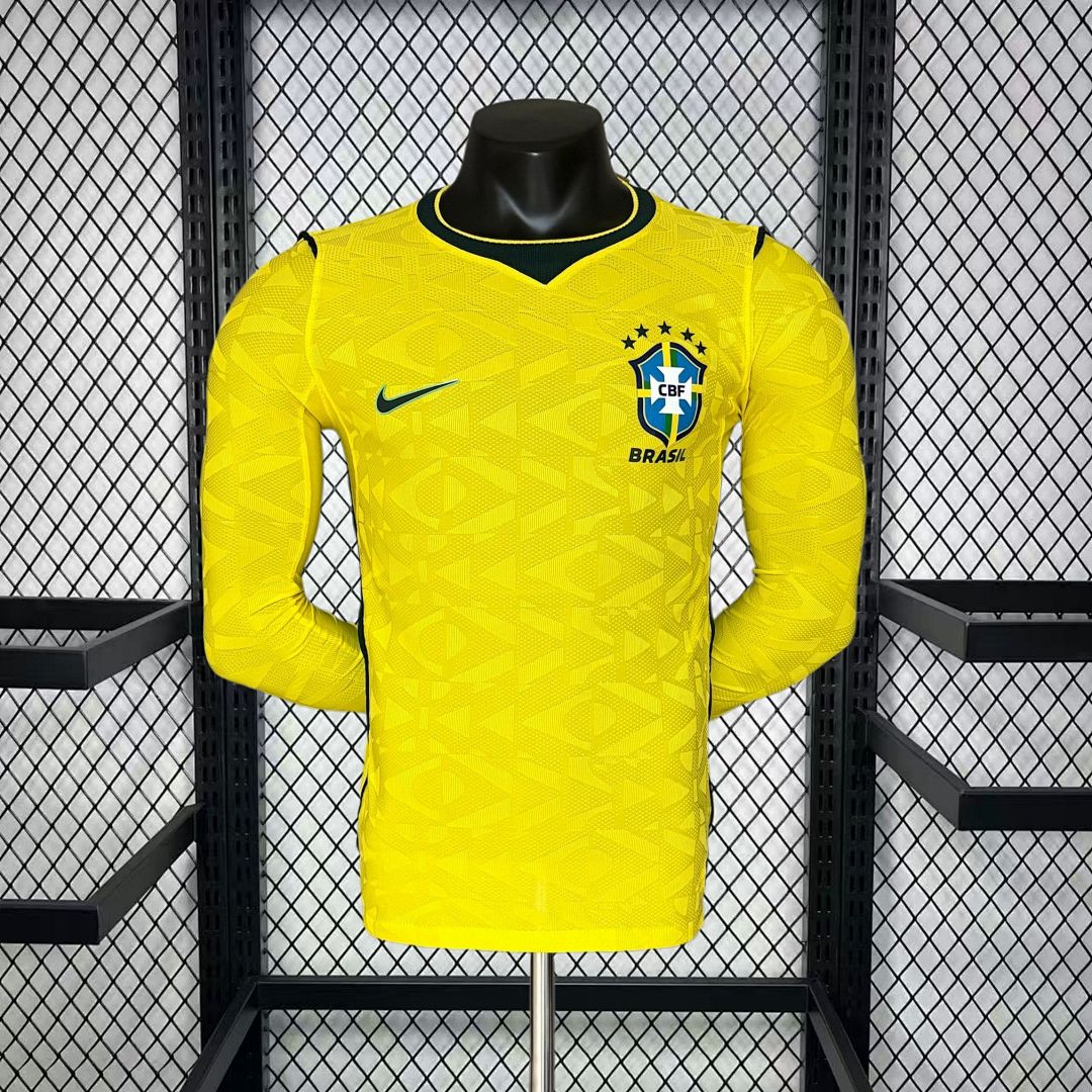 Maillot Bresil 2026 Coupe du Monde Domicile Version Joueur Manches Longues