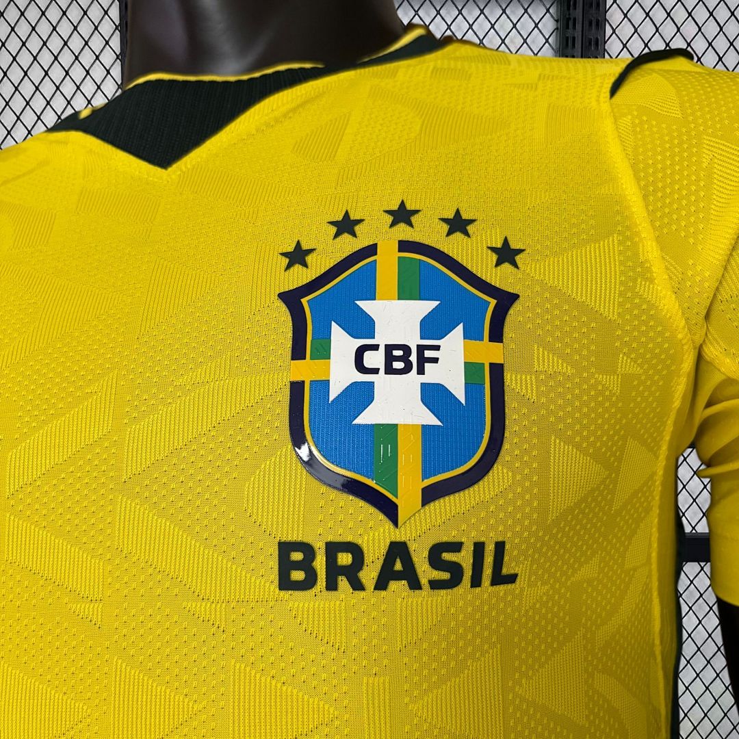 Maillot Bresil 2026 Coupe du Monde Domicile Version Joueur Manches Longues