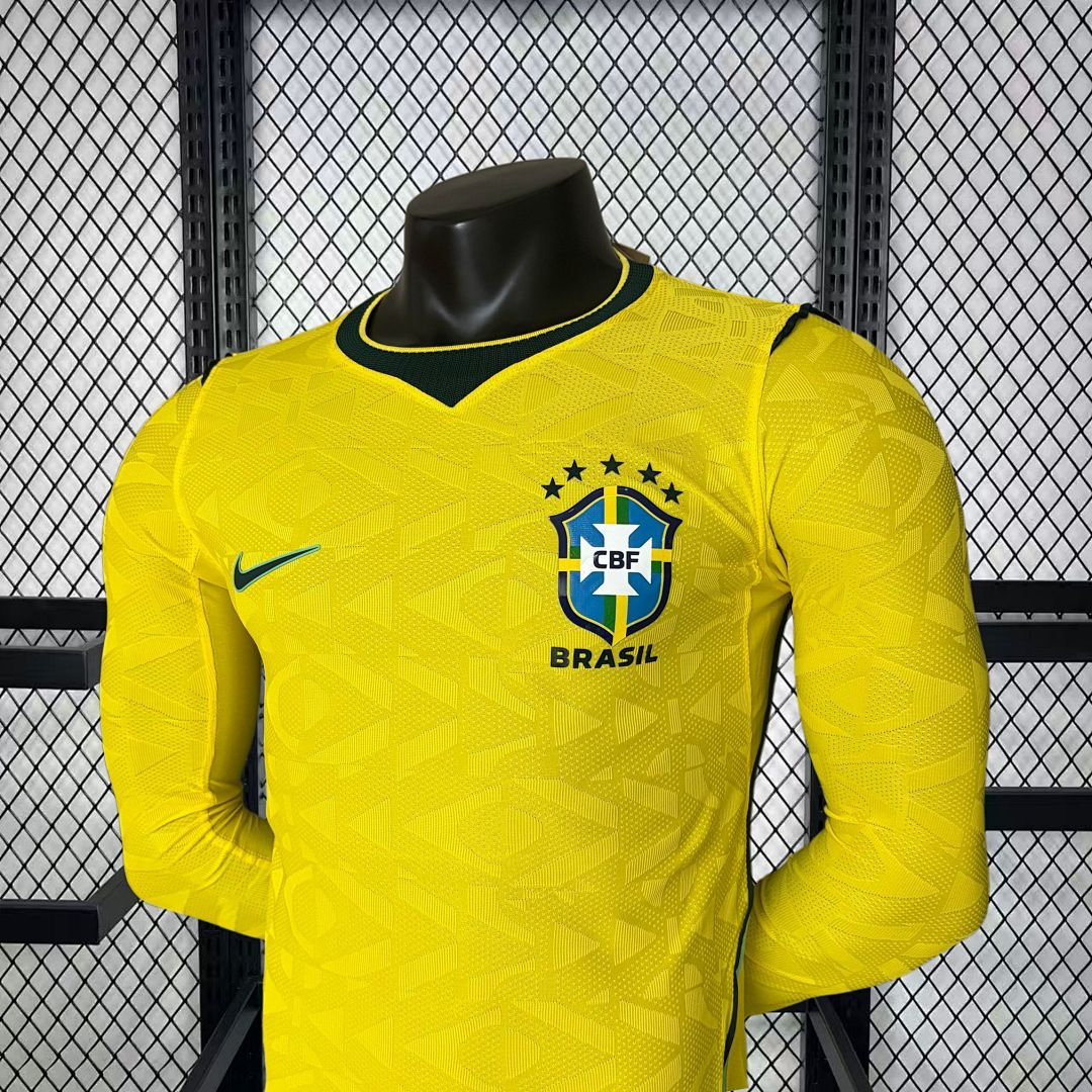 Maillot Bresil 2026 Coupe du Monde Domicile Version Joueur Manches Longues