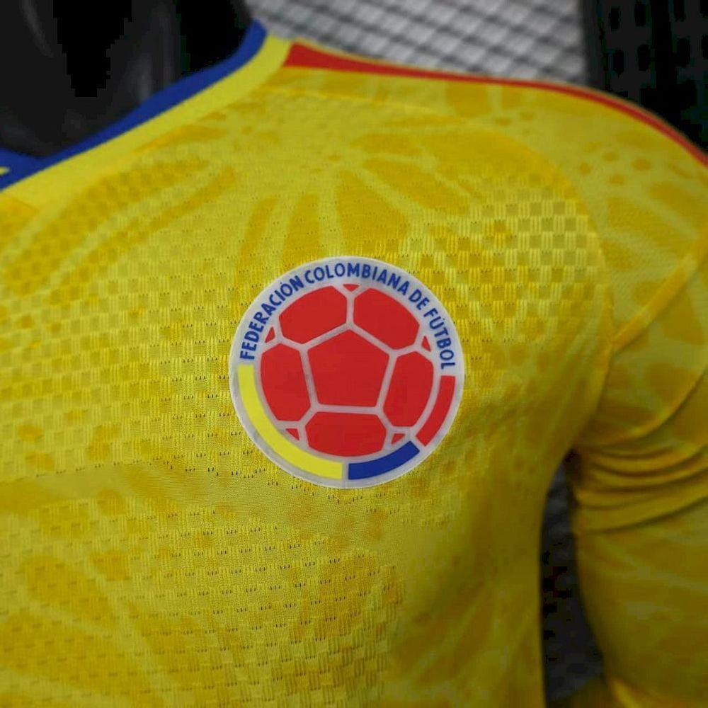 Maillot Colombie 2026 Coupe du Monde Domicile Version Joueur Manches Longues